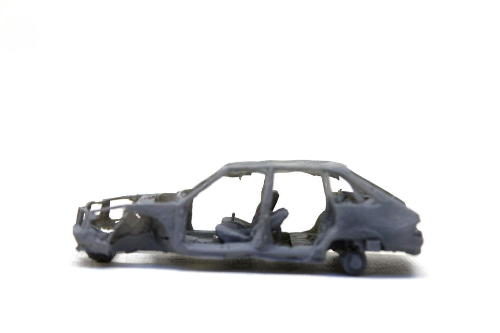 Thumbnail: Scrap Gutted Car - A - UNPAINTED - Pack of 10 - 1:76 OO Gauge Model Railway