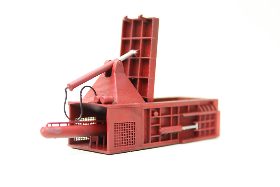 Thumbnail: Scrap Metal Lid Baler - RED WEATHERED - 1:76 OO Gauge Model Railway