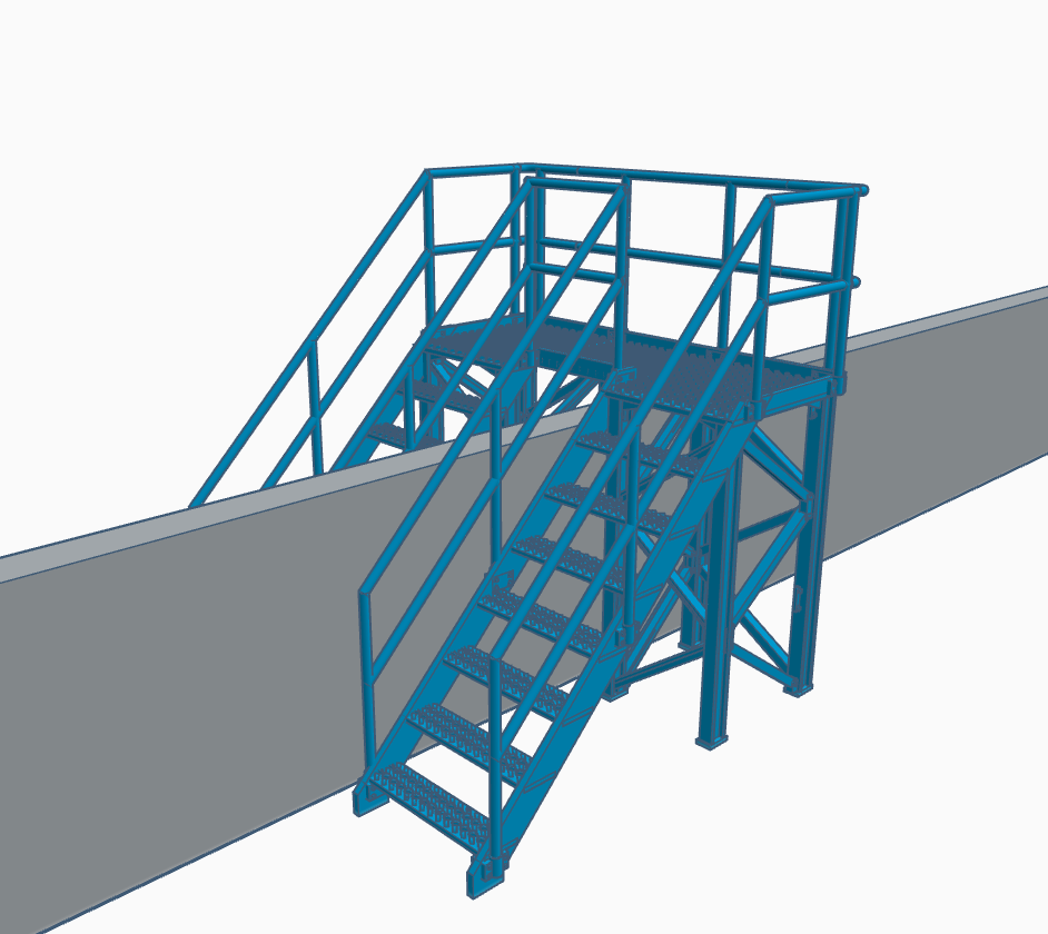 Thumbnail: 20mm Bund Stairs Up & Over - GALV GREY