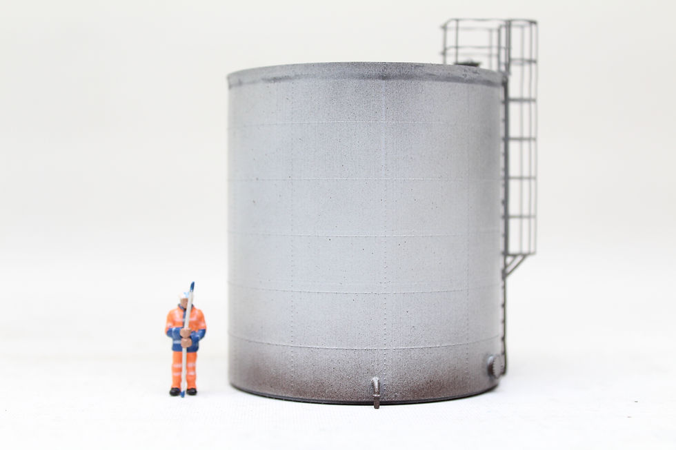Thumbnail: Riveted Tank 70mm diameter - LIGHT GREY 1:76 OO Gauge Model Railway