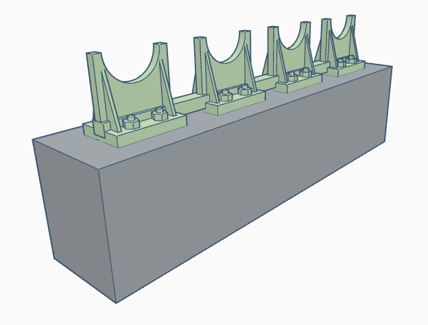 Thumbnail: 2.4mm Pipeline 4 Row Concrete Block Supports - Industrial Green - Pack of 10