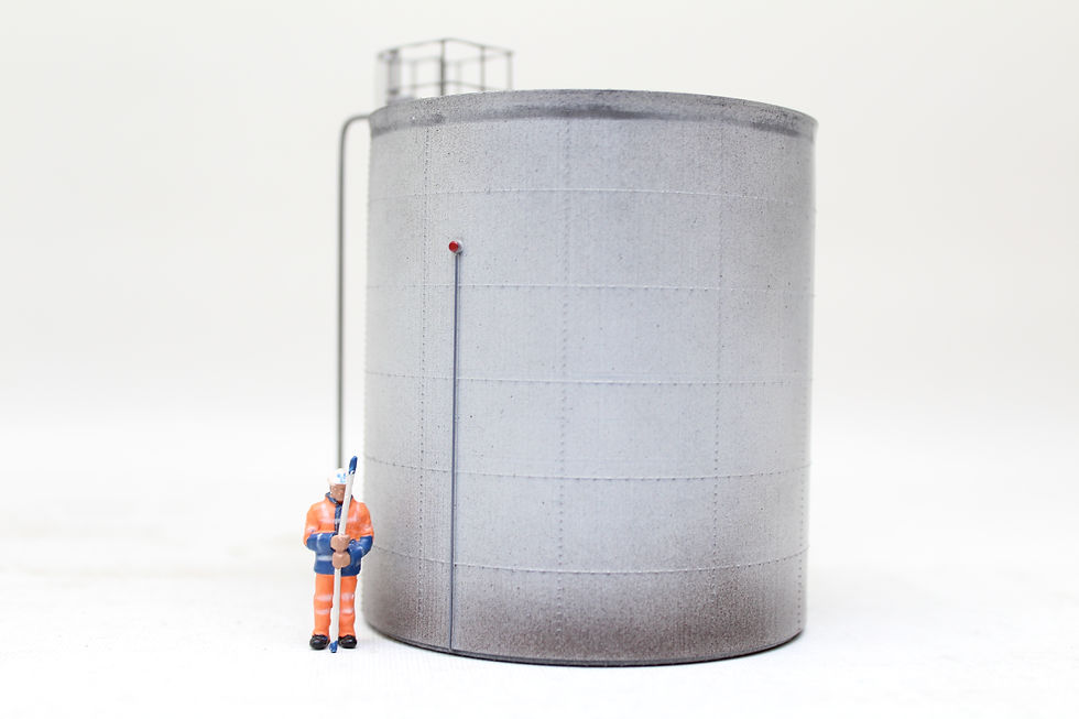 Thumbnail: Riveted Tank 70mm diameter - LIGHT GREY 1:76 OO Gauge Model Railway