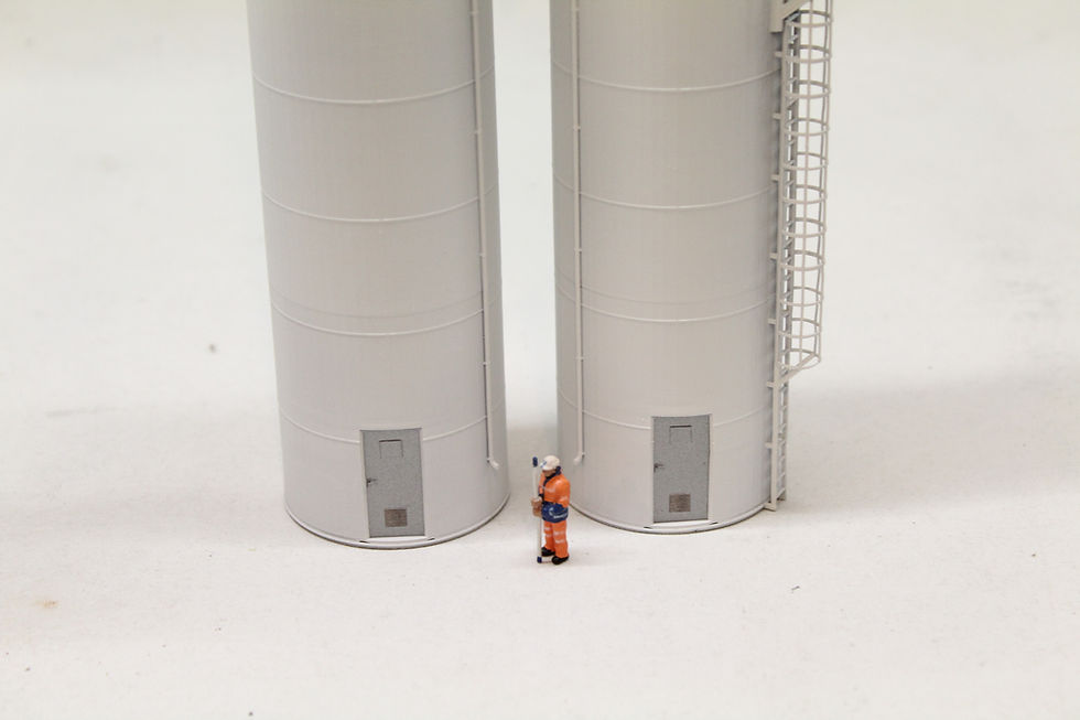 Thumbnail: Modern Tall Industrial Silos - White - Twin Pack