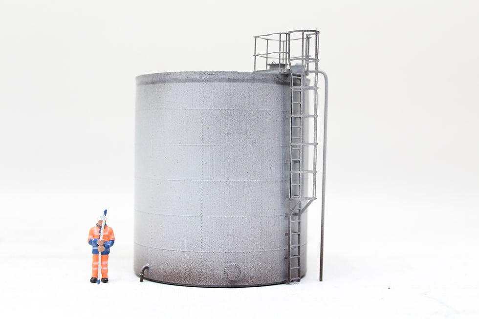 Thumbnail: Riveted Tank 70mm diameter - LIGHT GREY 1:76 OO Gauge Model Railway