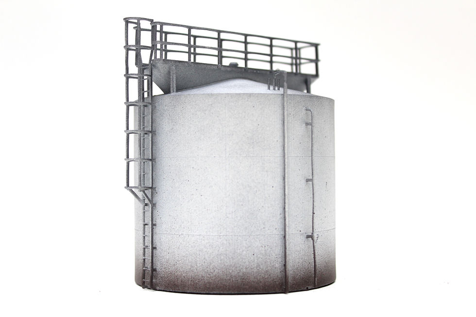Thumbnail: Oil Storage Tank for TMD - LIGHT GREY WEATHERED - 1:76 OO Gauge Model Railway