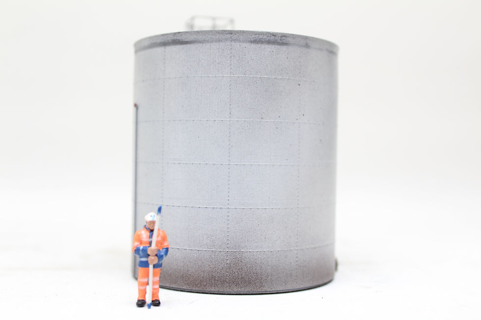 Thumbnail: Riveted Tank 70mm diameter - LIGHT GREY 1:76 OO Gauge Model Railway