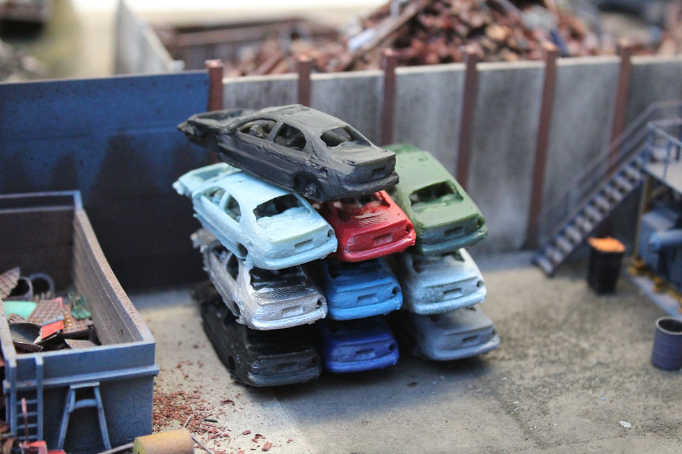 Thumbnail: Scrap Gutted Car - B - UNPAINTED - Pack of 10 - 1:76 OO Gauge Model Railway