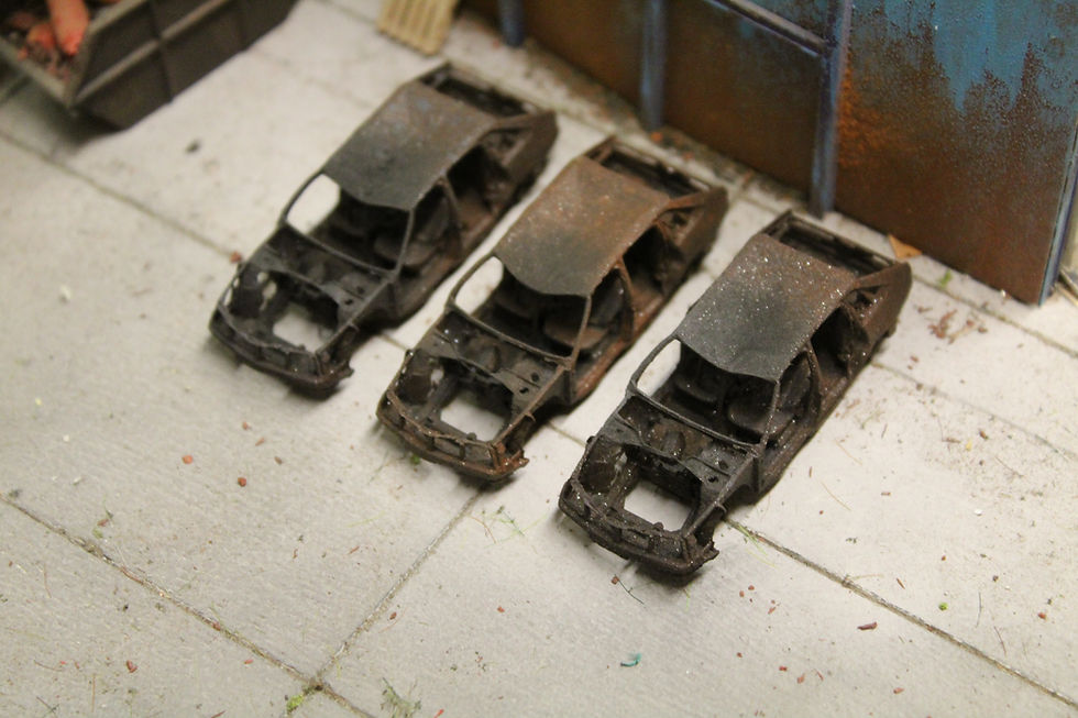 Thumbnail: Scrap Car Gutted - BURNT OUT RUSTY - Pack of 3