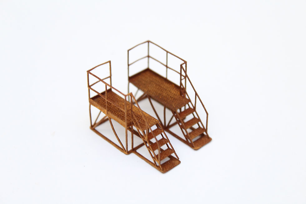 Thumbnail: Tap Valve Steps - Pack of 2 - RUSTY - 1:76 OO Gauge Model Railway