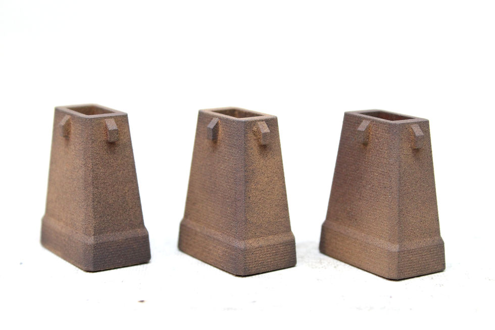 Thumbnail: Casting Ingot Moulds - Pack of 3 -  RUSTY - 1:148 N Gauge Model Railway