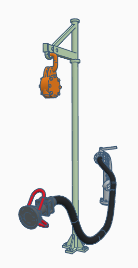 Thumbnail: Oil Hoses - Hanging from yellow hanger - UNPAINTED -Pack of 4 - 1:76 OO Gauge