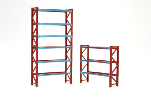 Pallet Racking Warehouse Stores - RED BLUE - 1:76 OO Gauge Model Railwa ...