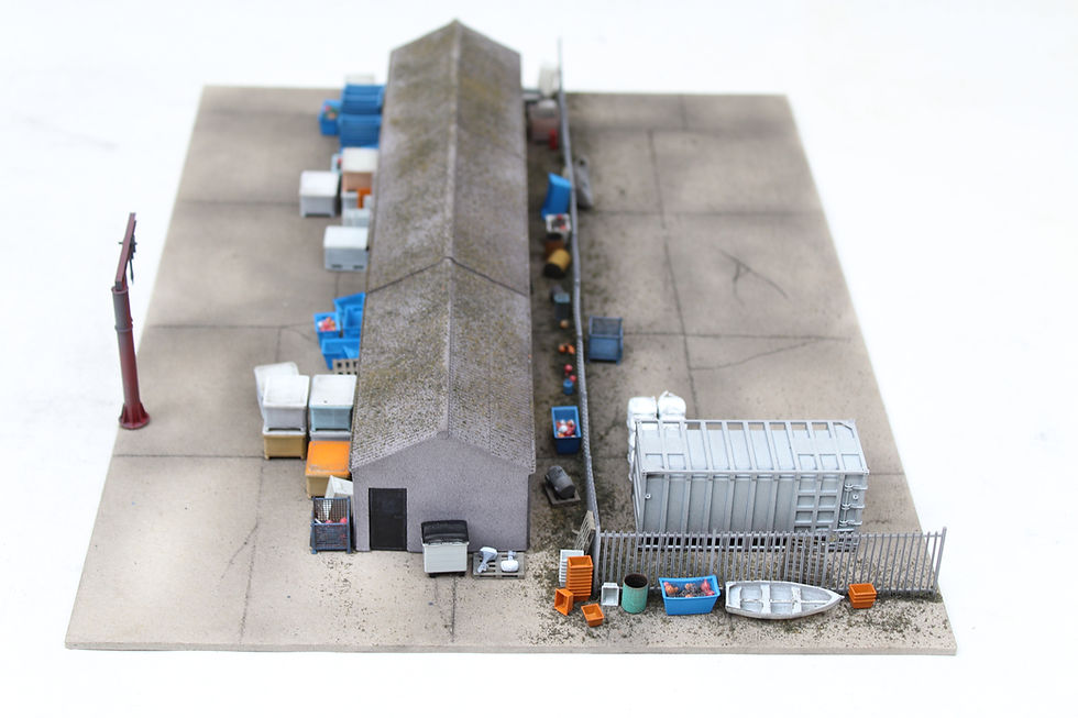 Thumbnail: Dockside Fishing Harbour Buildings Model Railway Diorama 1:76 OO Scene 26