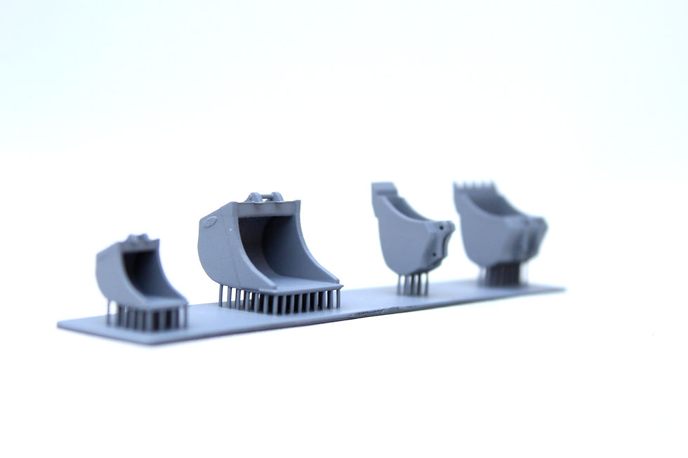 Thumbnail: Digger Buckets - UNPAINTED - Pack of 4 1:76 OO Gauge Model Railway