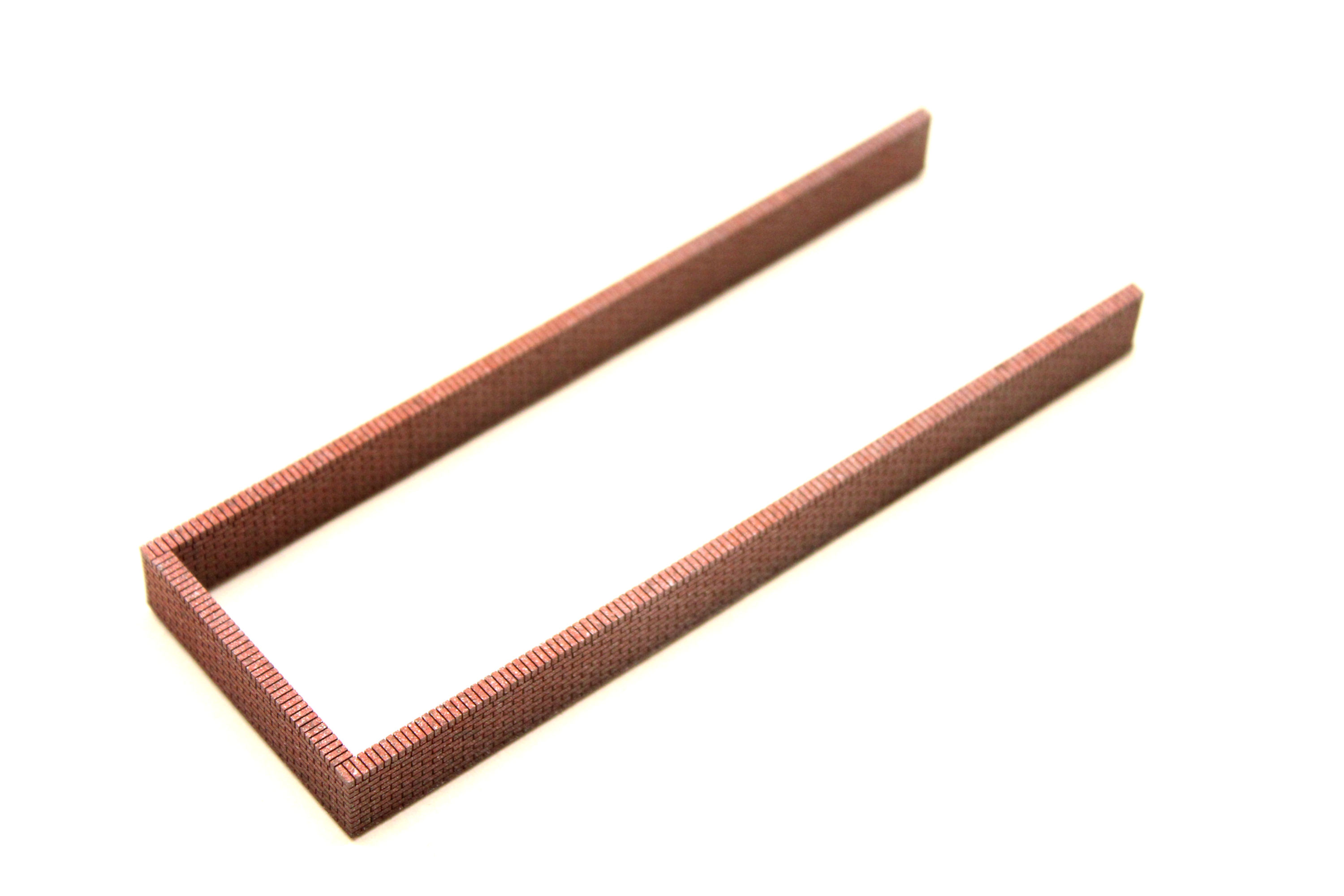 OPEN END Brick Bund for 121mm Fuel Tank - RED BRICK - 1:76 OO Gauge Model