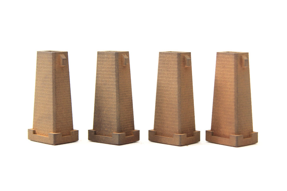 Thumbnail: Casting Ingot Moulds - SMALL - Pack of 4 -  UNPAINTED - 1:76 OO Gauge Model