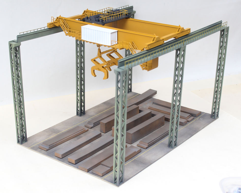 Thumbnail: Large Steelworks Foundry Slab Crane - YELLOW - 1:76 OO Gauge Model Railway