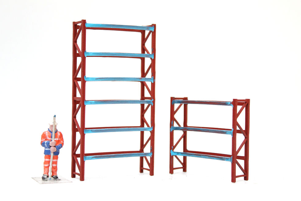 Thumbnail: Pallet Racking Warehouse Stores - RED BLUE - 1:76 OO Gauge Model Railwa