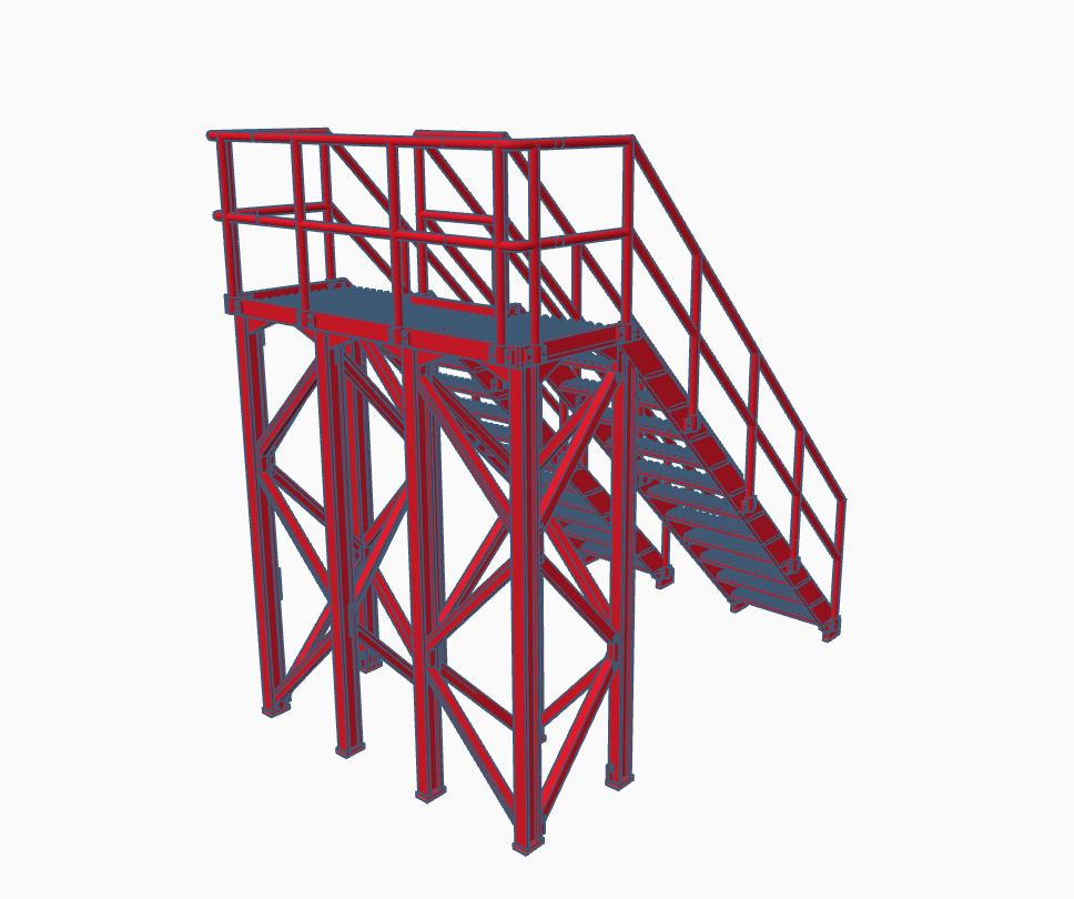 Thumbnail: 32mm Bund Stairs Up Over - RED - 1:76 OO Gauge Model Railway