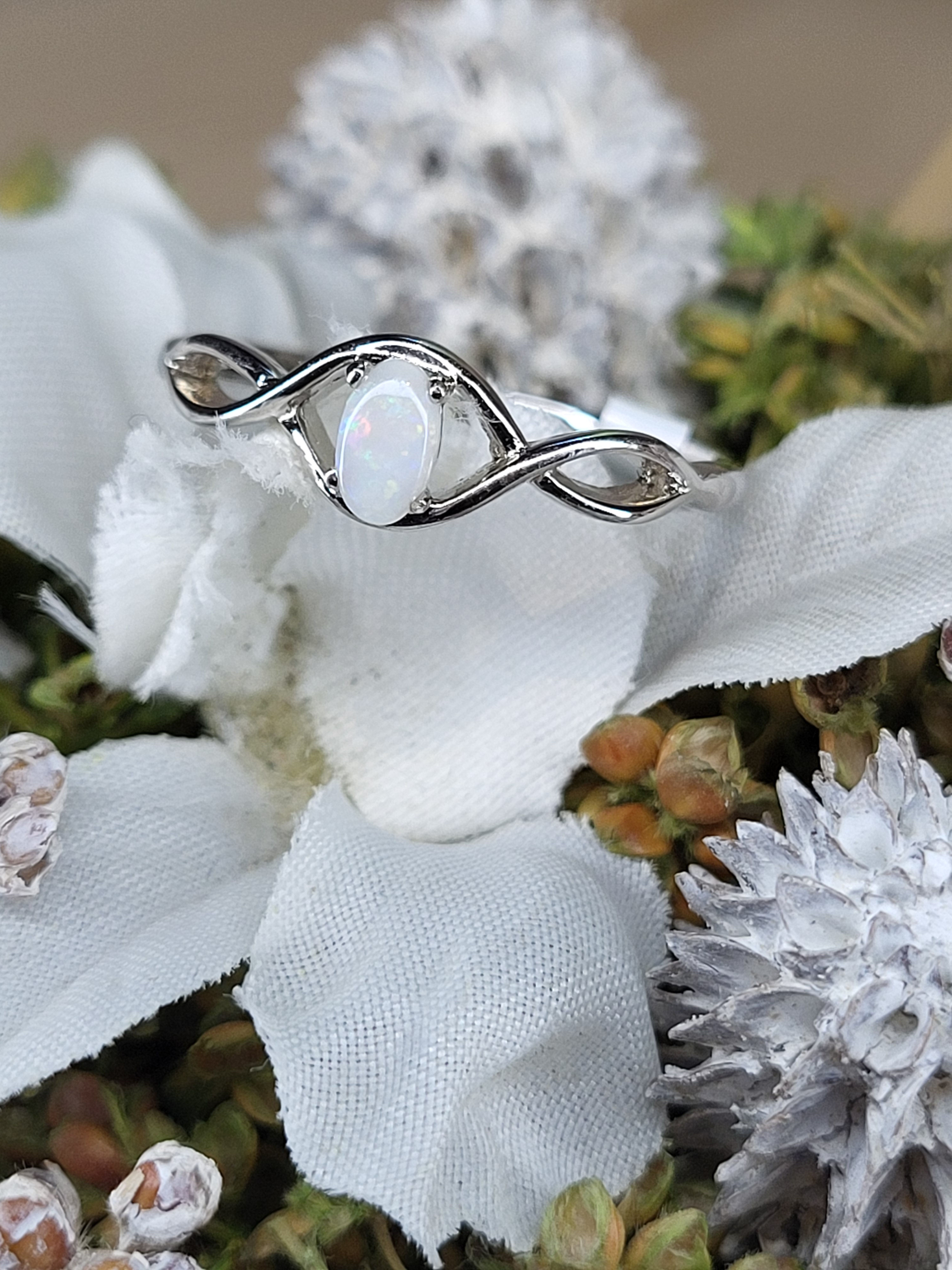 Opale Argent Rhodié925