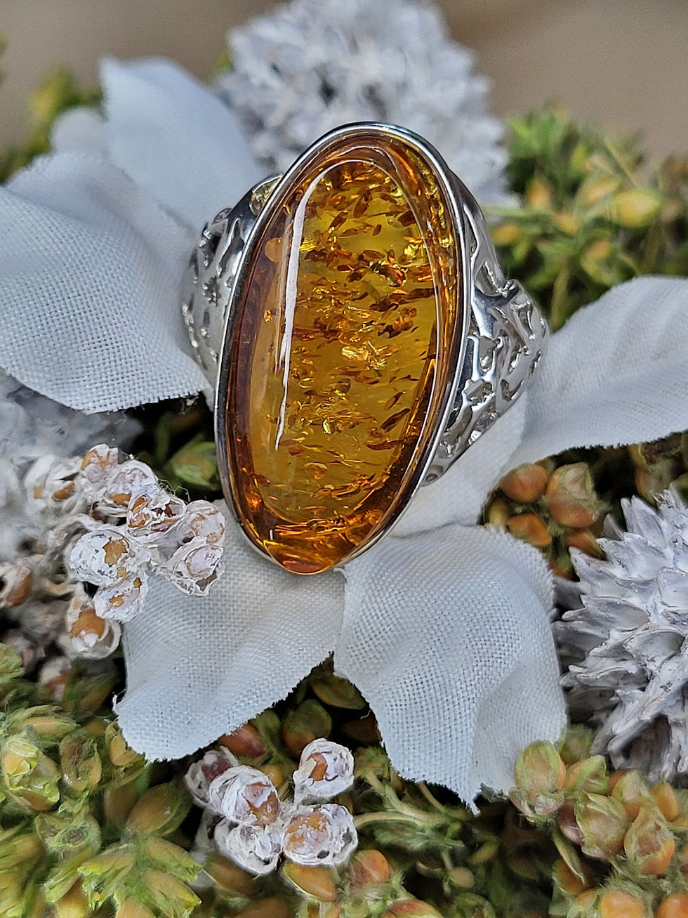 Ambre Argent Rhodié925