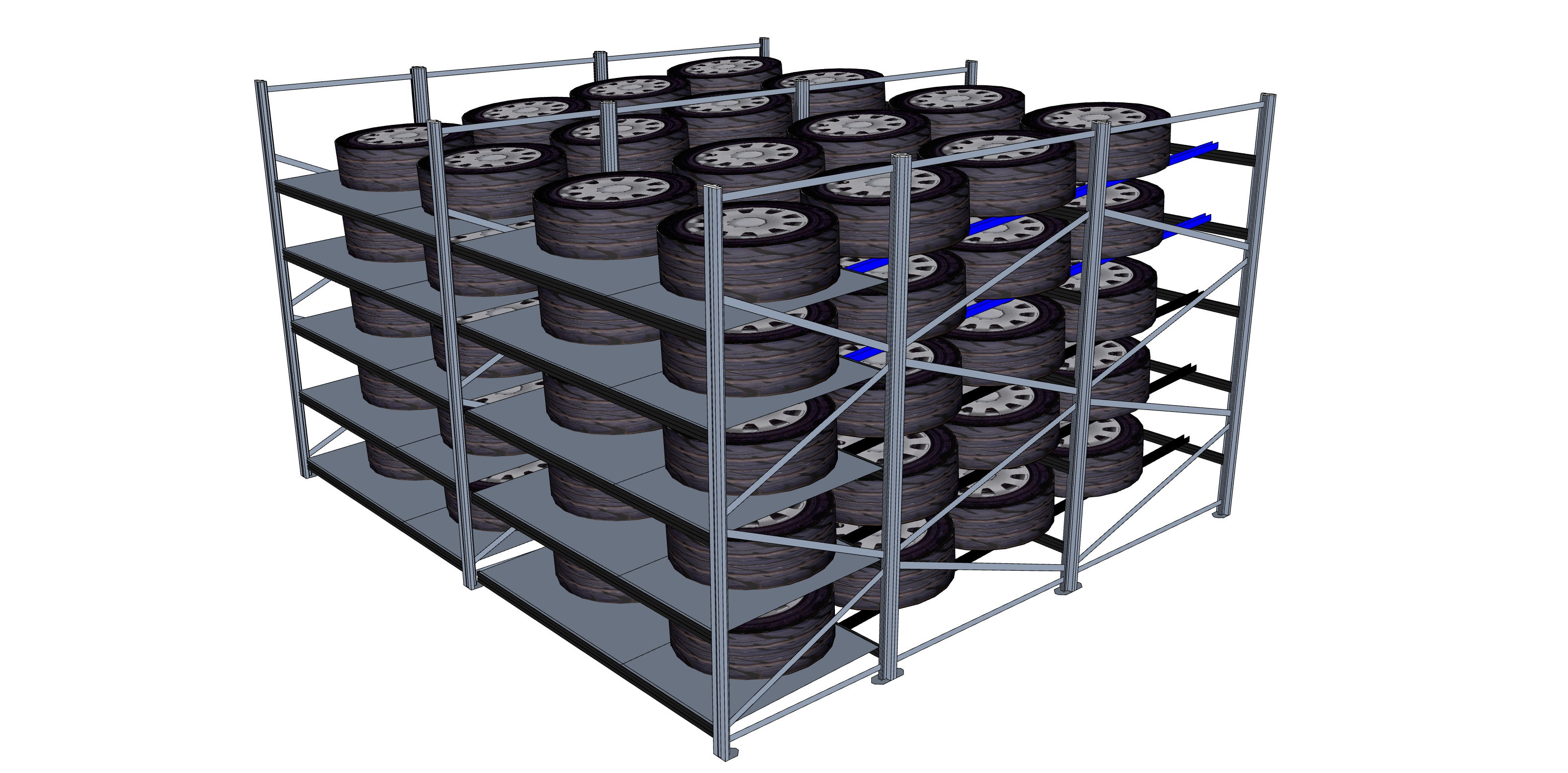 ergowheel®: 10 Radsätze (40 Räder) Reifenregal