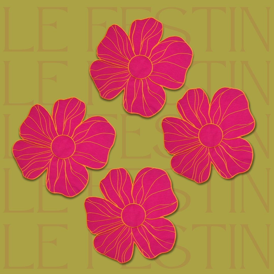 Floral 4'lü Amerikan Servis