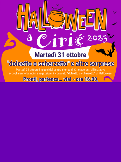 HALLOWEEN 2023: martedì 31 ottobre a Cirié “dolcetto o scherzetto” e altre sorpr