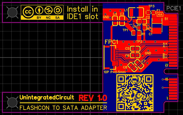 PCB Artwork SATA FLASHCON Adapter Card ASUS EEE PC 901
