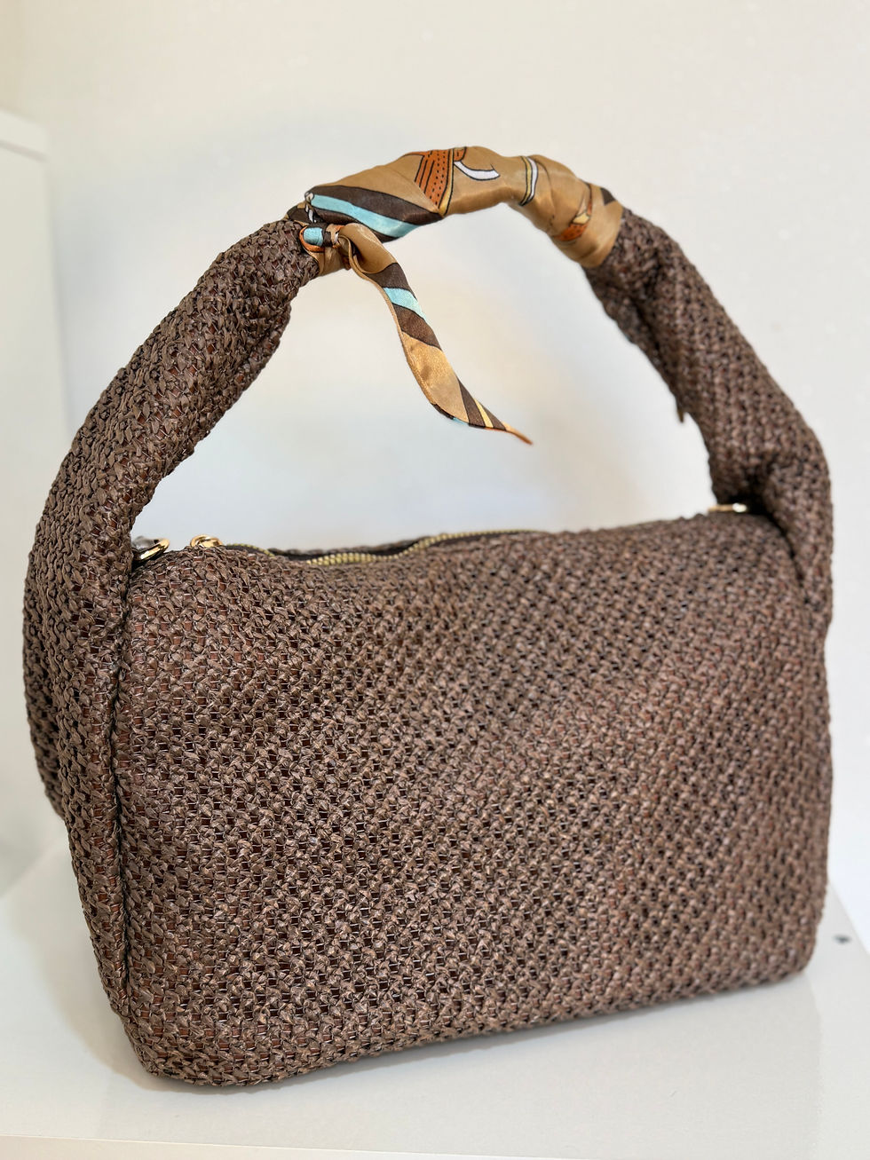 Miniature : Sac à main tissé marron