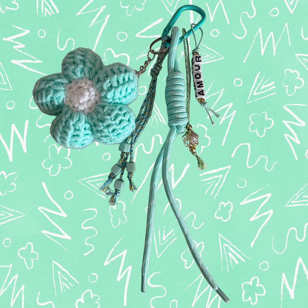 Miniature : Grigri de sac marguerite verte d’eau - Porte clés 