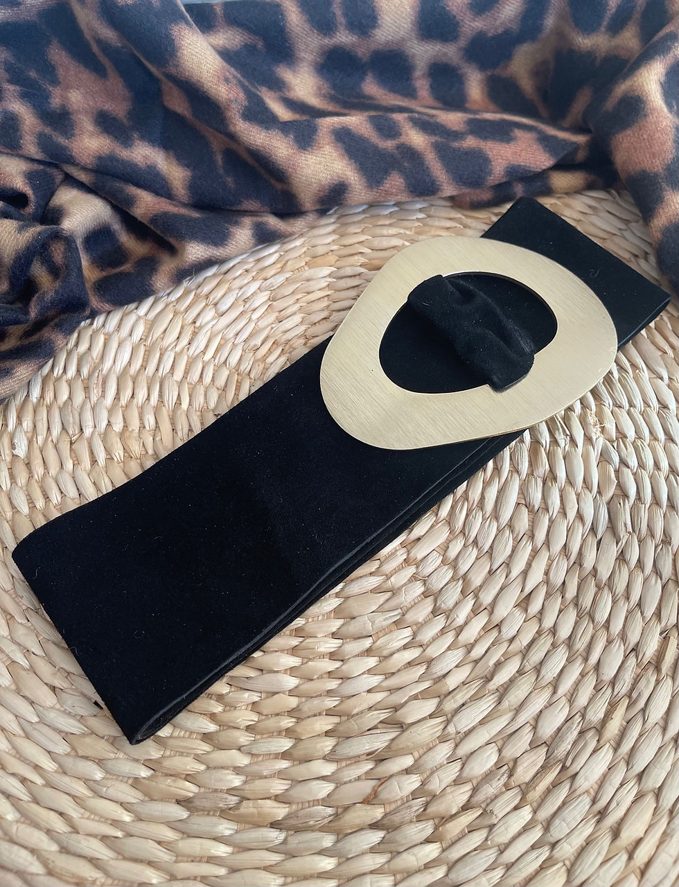 Miniature : ceinture large noir en cuir
