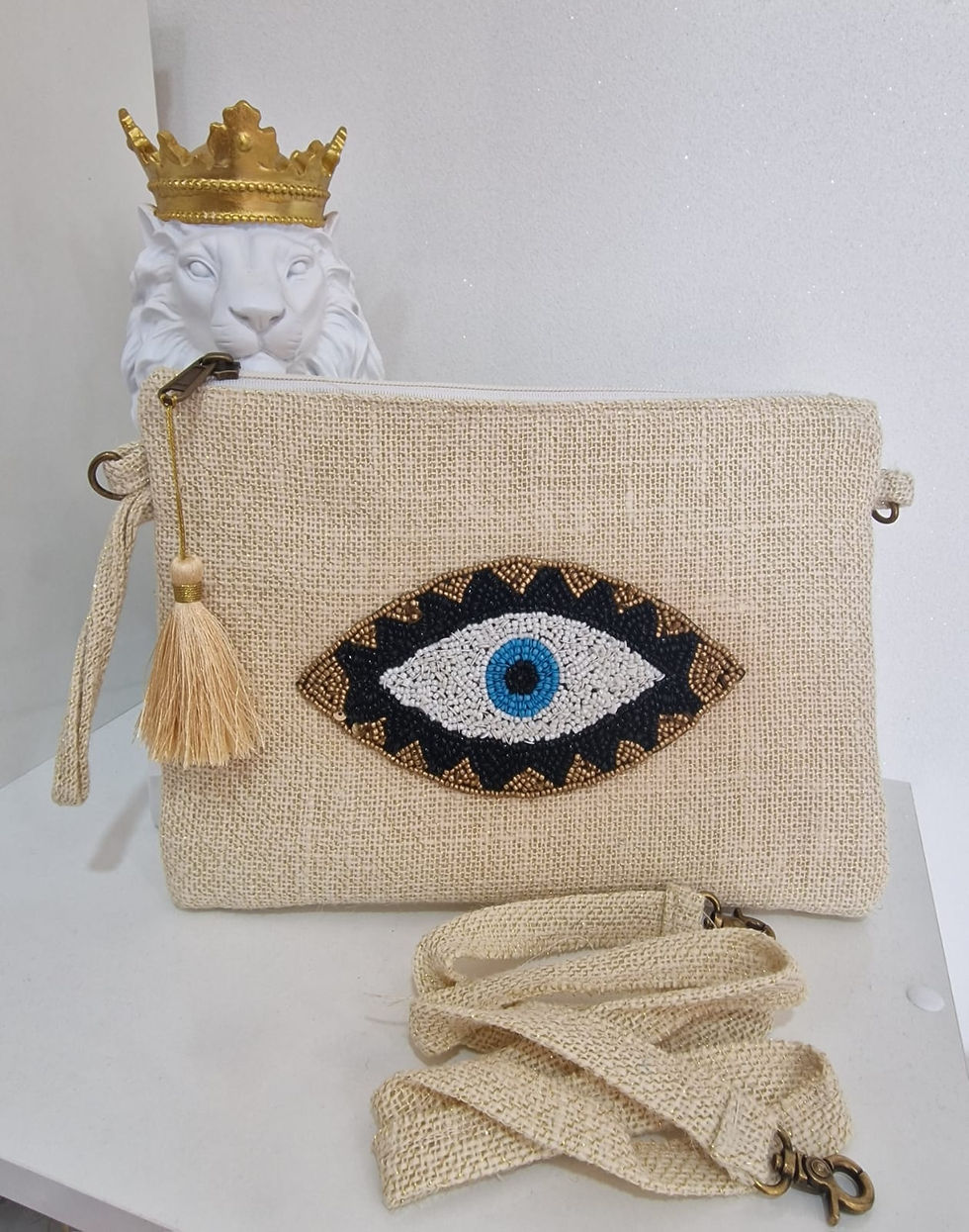 Miniature : Sac pochette oeil en jute