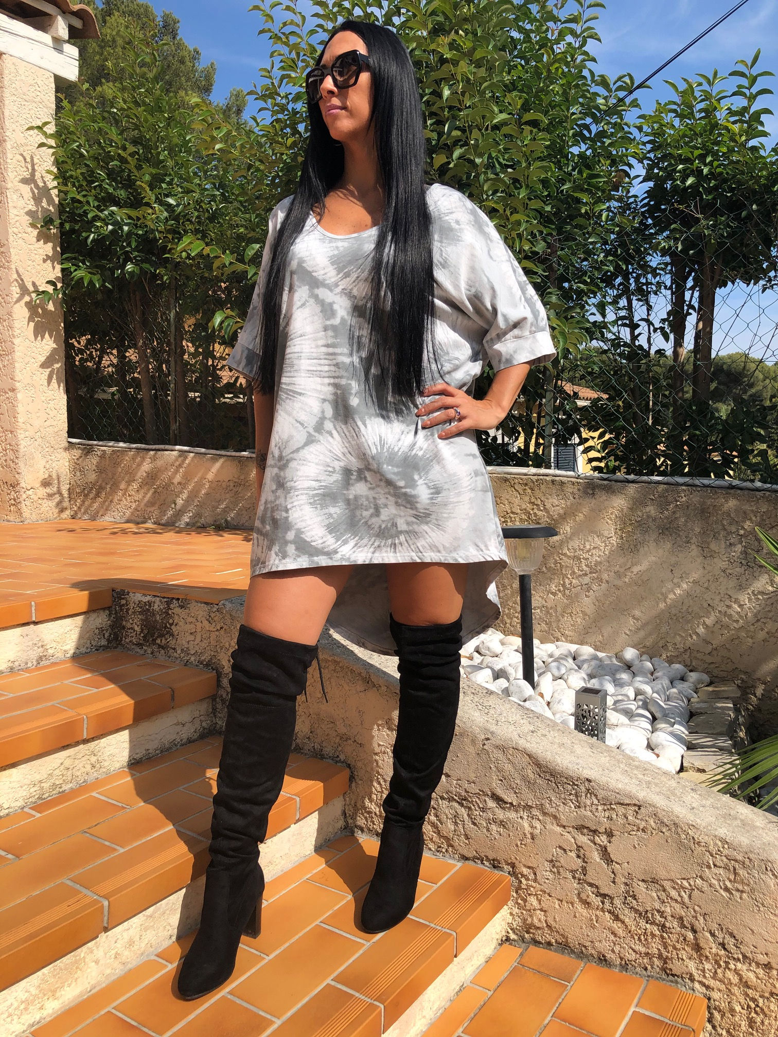 Robe tunique oversize tie and dye Diana