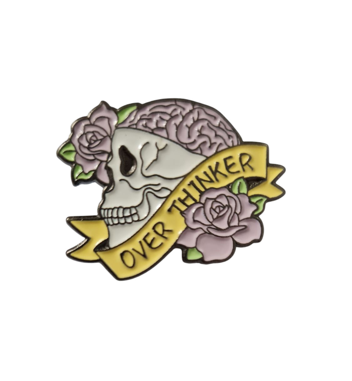Overthinker Skull Enamel Pin