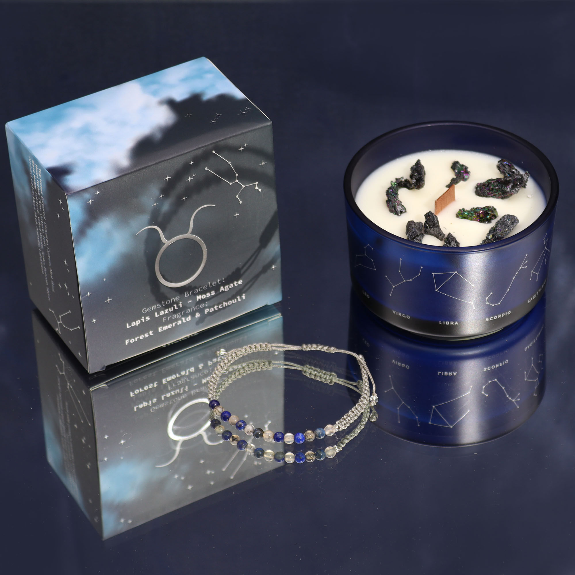 Zodiac Candle With Bracelet - Earth