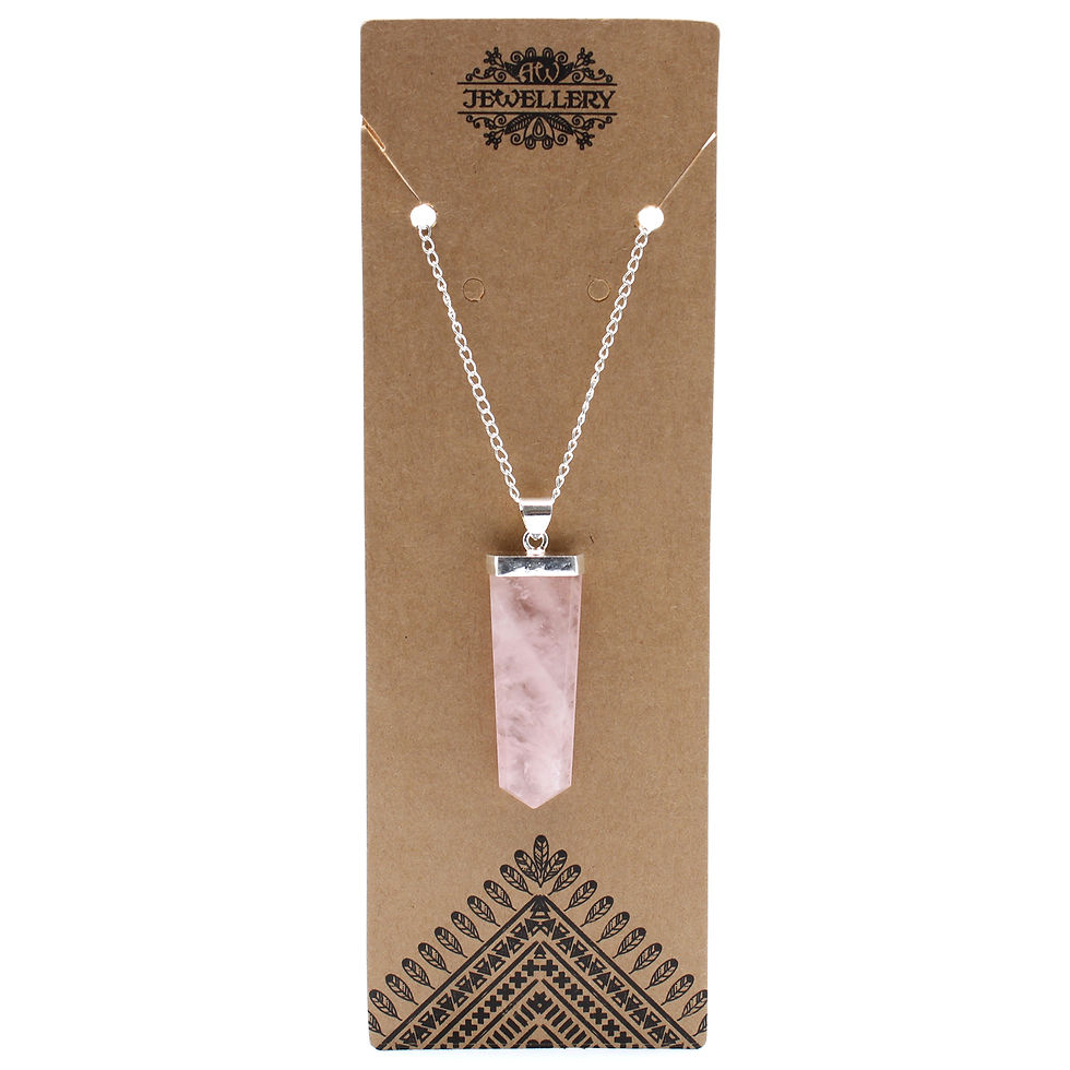 Thumbnail: Gemstone Flat Pencil Pendant - Rose Quartz