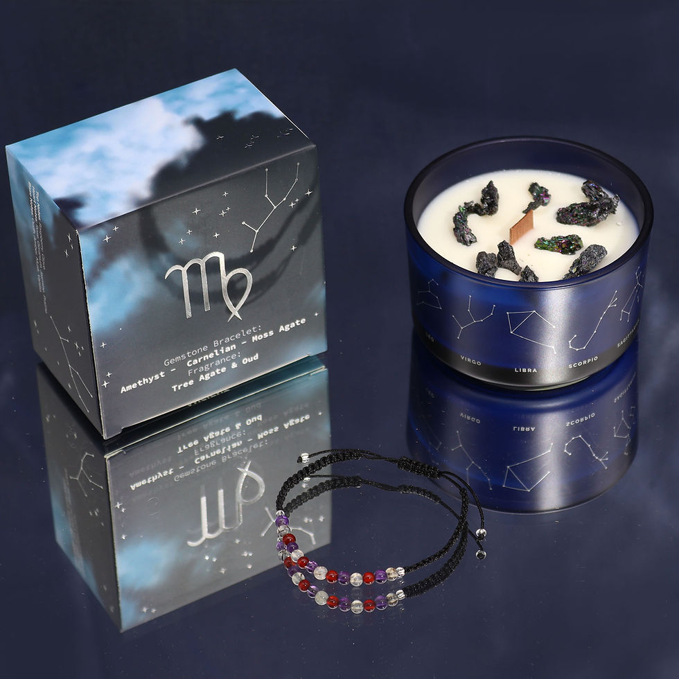 Thumbnail: Zodiac Candle With Bracelet - Earth