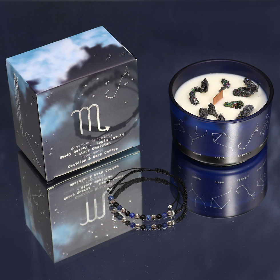 Thumbnail: Zodiac Candle With Bracelet - Water