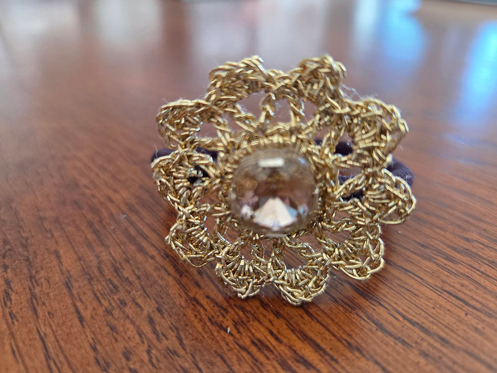 Thumbnail: Karla Hair Tie with Pink Crystal