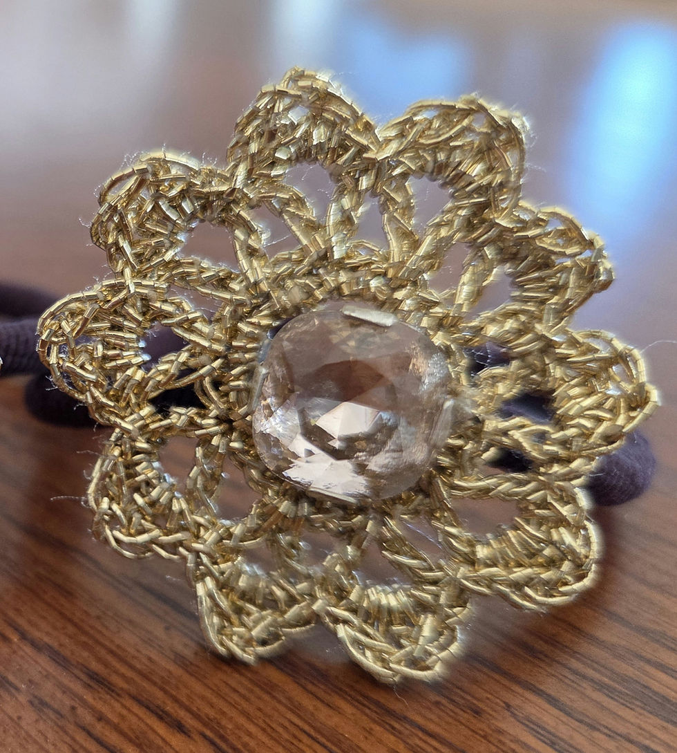 Thumbnail: Karla Hair Tie with Pink Crystal