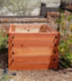 potato box, redwood potato box, thrive and grow gardens