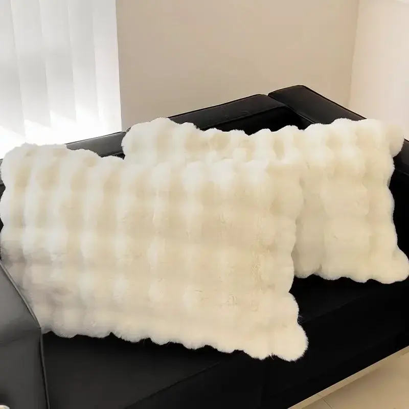 Winter Padded and Thickened 1pcs Pillowcases Home Textiles 48x74cm Solid Color H