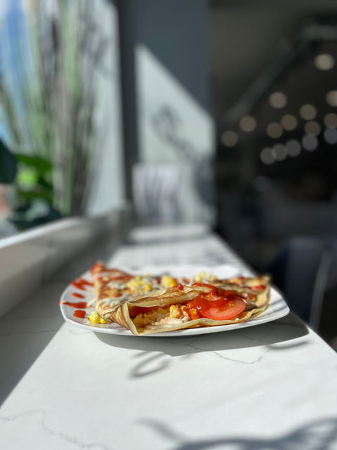 savory crepes in sunlight
