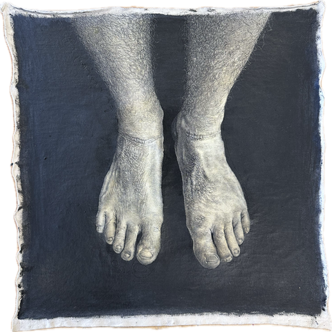 United States Paratrooper
2024
Original drawing, hand incised into black boot polish on cotton rag
24 x 24 inches (61 x 61 cm) unframed