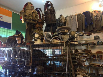 Production photo of ‘Remember-dismember’ and ‘Rising-falling’
Paul Emmanuel
2013
“View of a section of military memorabilia shop "Blunderbuss" in Alberton, Johannesburg, South Africa.”