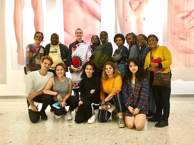 Artist walkabout photograph of ‘Paul Emmanuel: Men and Monuments’
Wits Art Museum, Johannesburg, South Africa
3 – 18 March 2020 and 6 – 30 April 2021
“Such a privilege to give a walkabout of my show to students from the United World College of Southern Africa. Just when I felt as if I’d been completely re-exposed by their deep and challenging questions, they gifted me with this gorgeous khanga cloth. Thank you!”