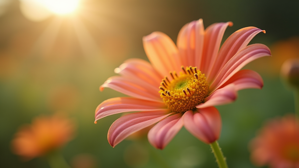 Close-up view of a blooming flower in a sunny garden