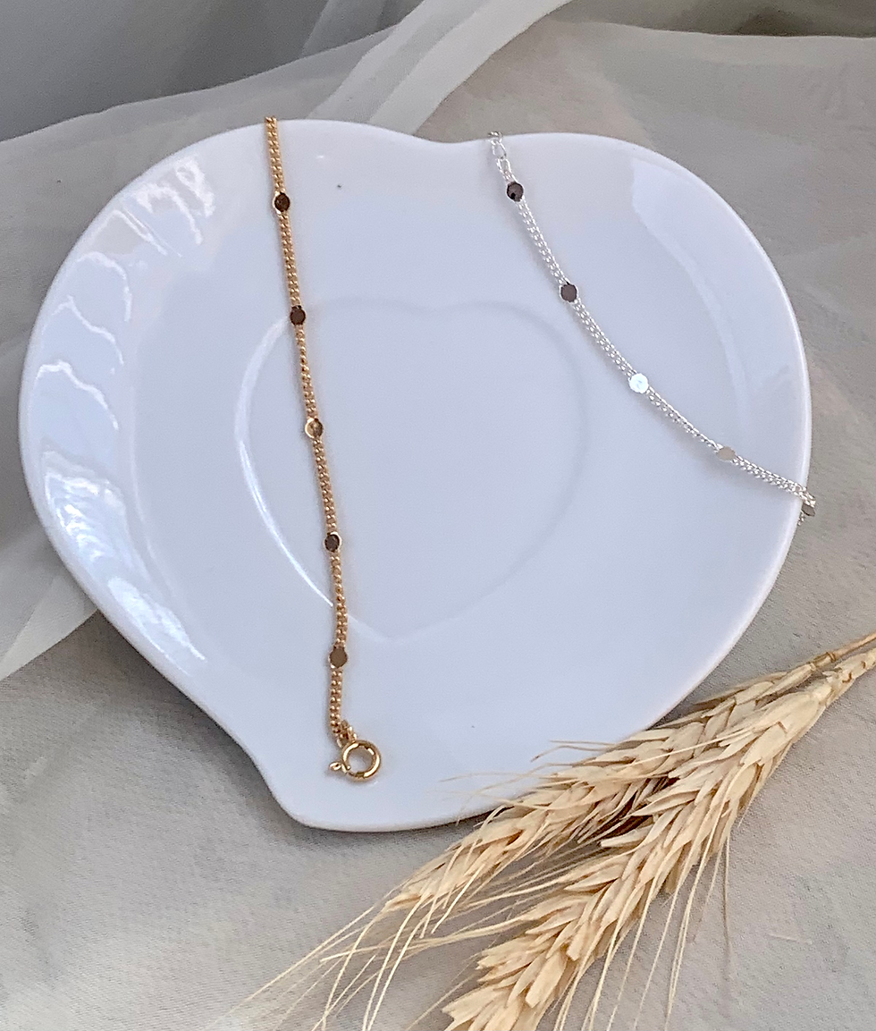 PULSEIRA CHAPA DE BOLINHA - FOLHEADO A OURO E PRATA