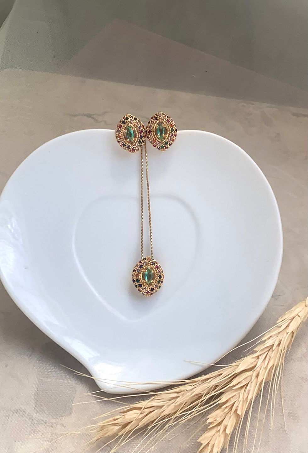 CONJ NAVETE LUXO COLORS - FOLHEADOS A OURO E PRATA